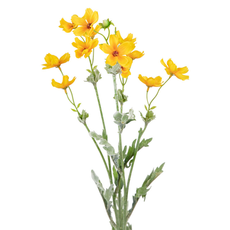 27.5" Gold and Yellow Artificial Silk Baby Cosmos Floral Spray
