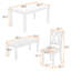 Ensemble de table de salle à manger 6 pièces en bois rustique avec chaises rembourrées et banc pour petite place