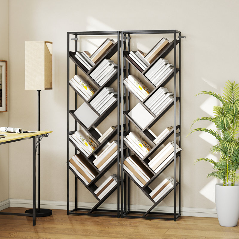 170cm H x 50cm W Metal Bookcase, Grey/Black