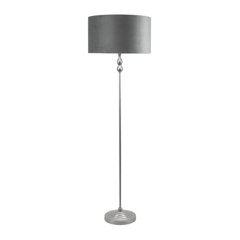 Travilah 151cm Traditional Floor Lamp, Brushed, Yes, Grey/Chrome