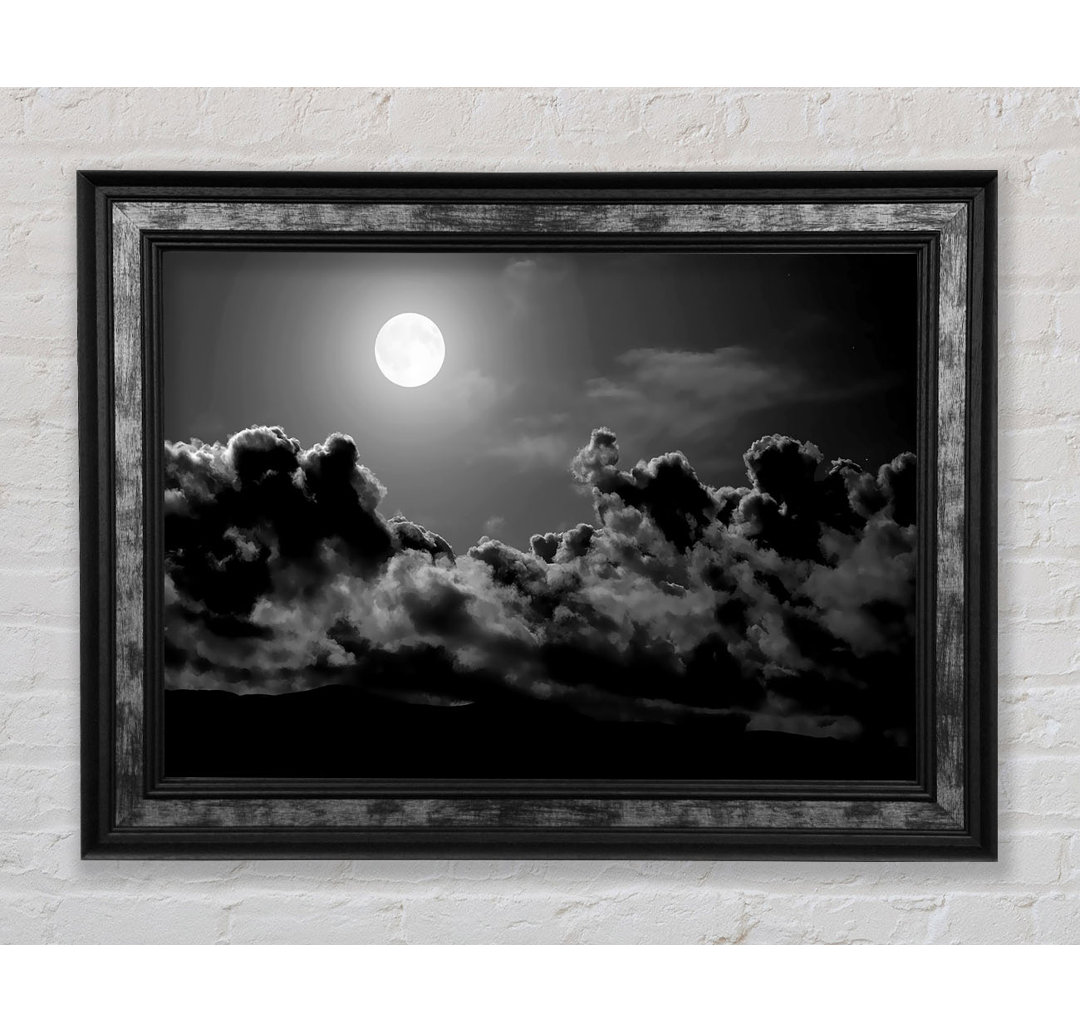 Midnight Clouds B N W - Einzelne Bilderrahmen Kunstdrucke