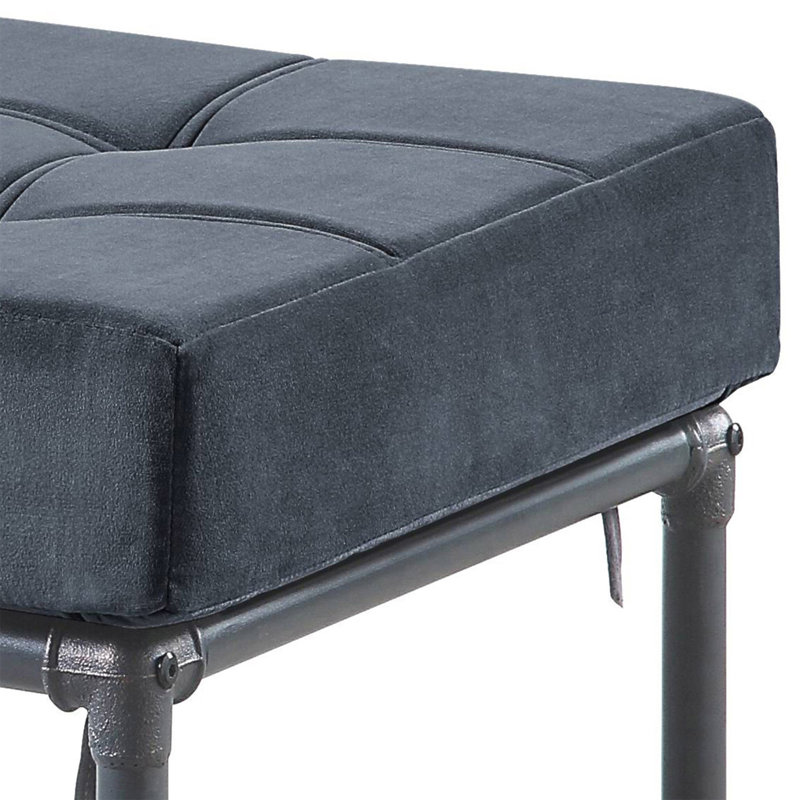 Grey And Sandy Grey Rectangle Ottoman
