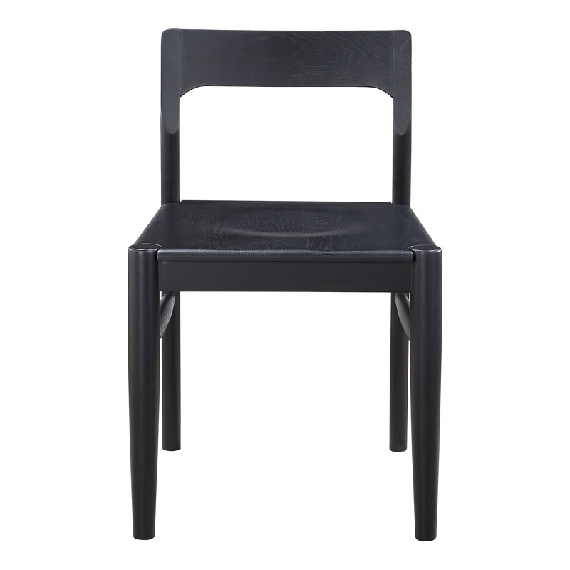 Krieger Solid Wood Slat Back Side Chair, Black