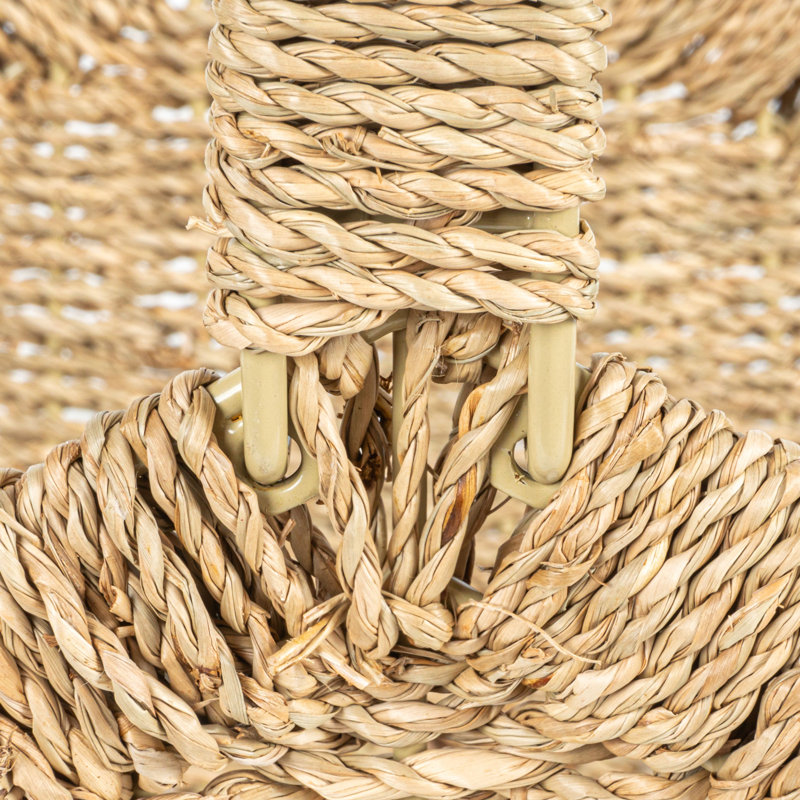 Woven Seagrass Flower Basket With Detachable Handle