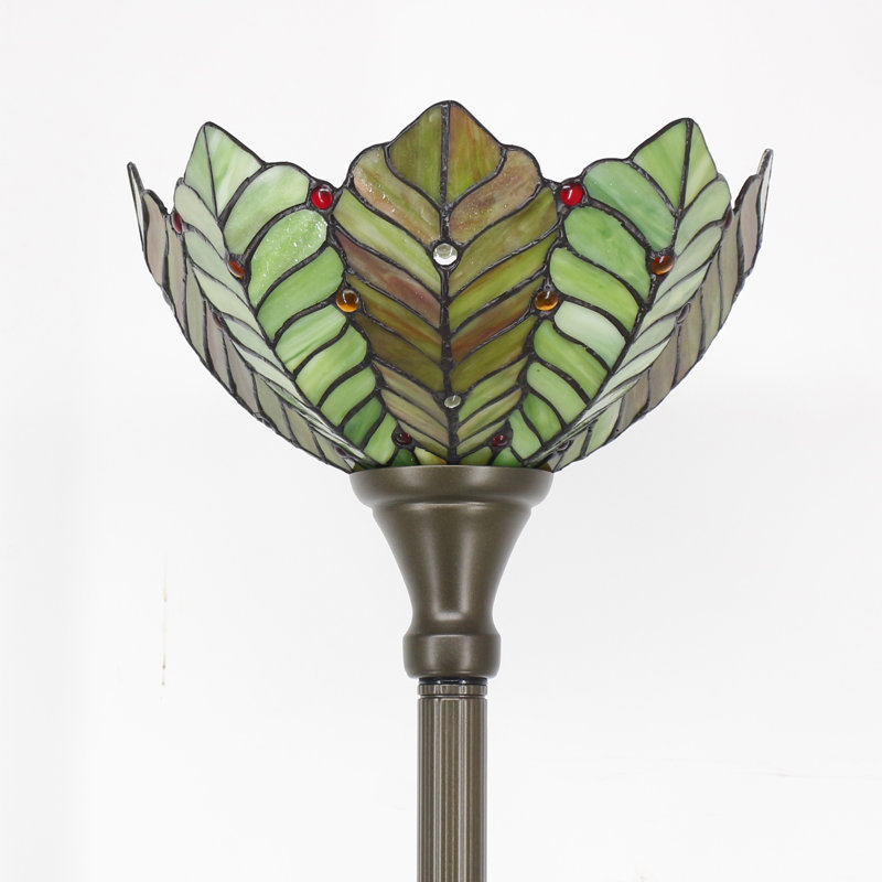Lampe sur pied en verre coloré Tiffany Torchiere