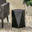 Contemporary Lightweight Concrete Outdoor Pentagon Table, Matte Black, 16X16x16, No Assembly Fashionable Black Shape,