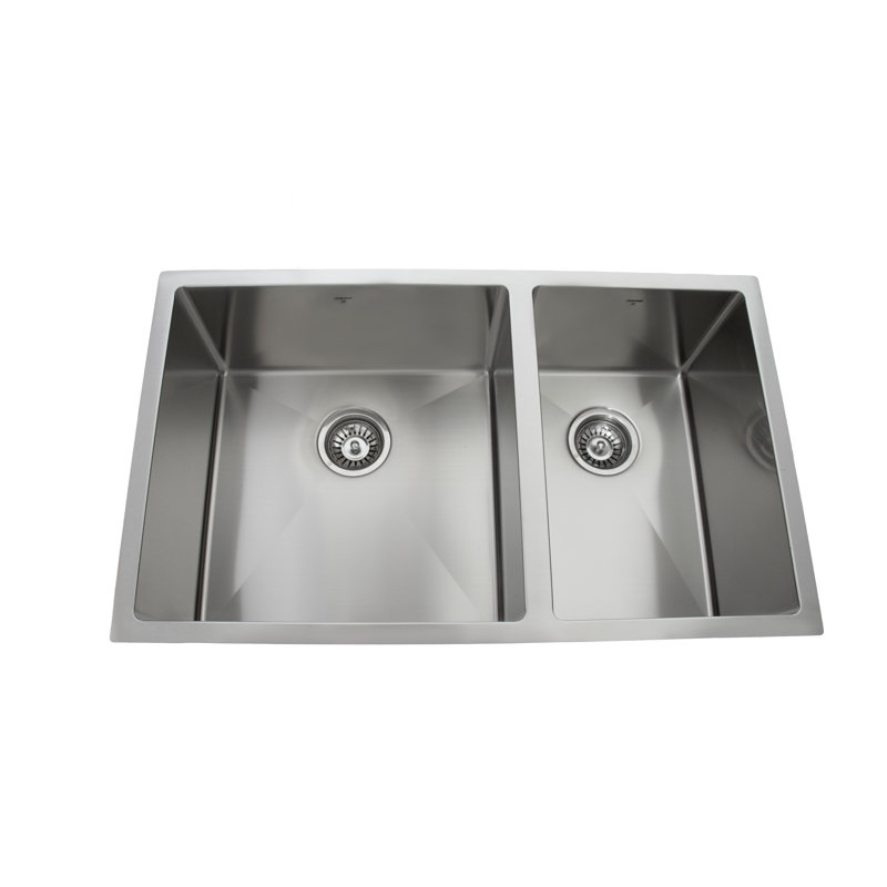 Évier de cuisine encastré à double cuve en acier inoxydable de 32 po x 19 po ONEX®