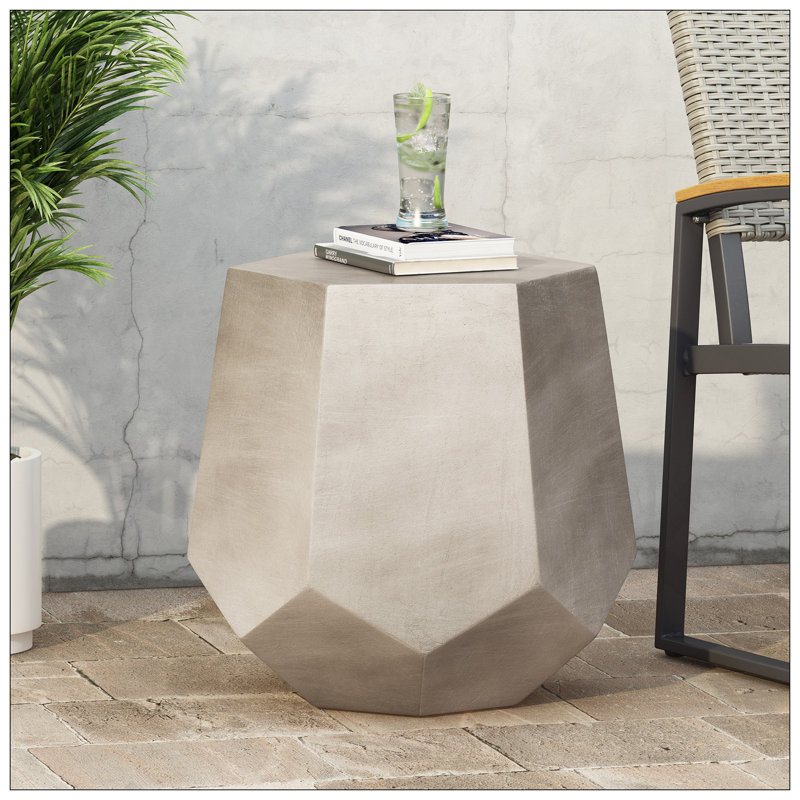 Table d'appoint d'extérieur, gris clair