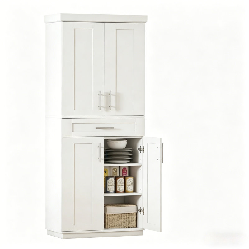Spacieuse armoire de rangement autoportante, Blanc