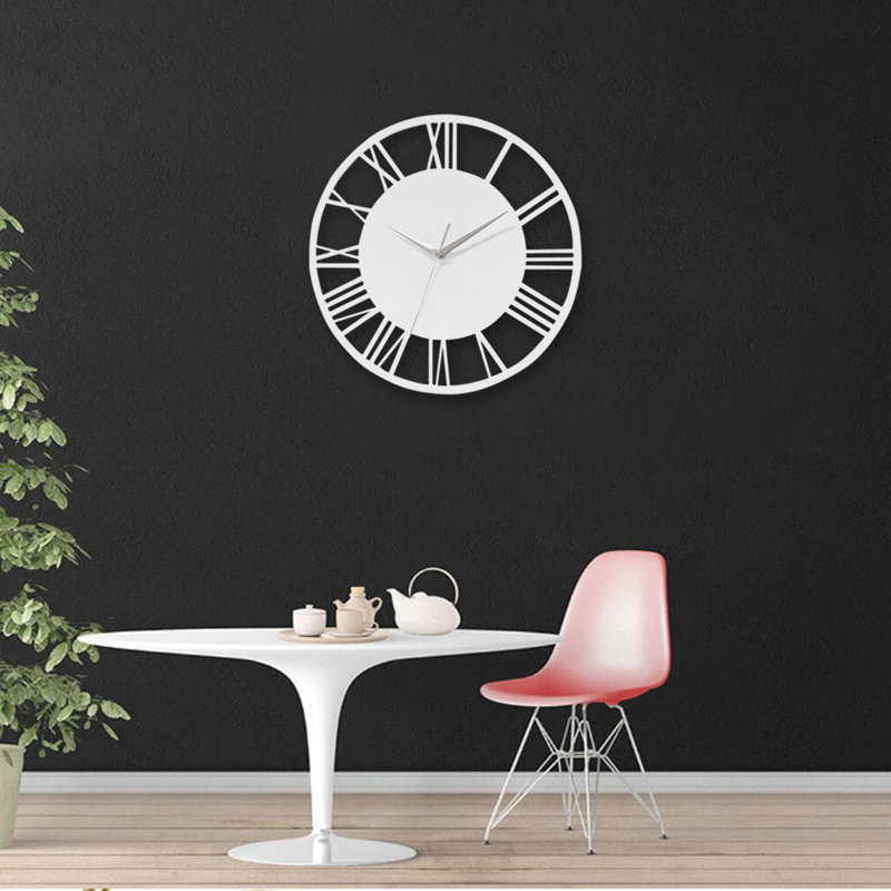 Spataro Solid + Manufactured Wood Wall Clock, White