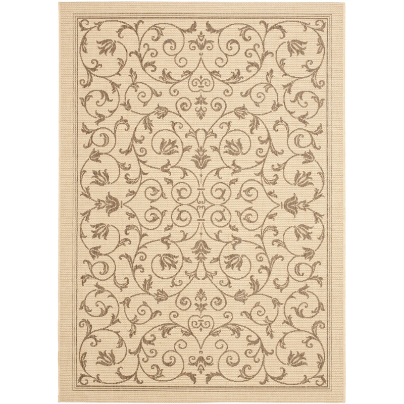 Tapis intérieur / extérieur brun Arneshia, Rectangle 8 pi x 11 pi