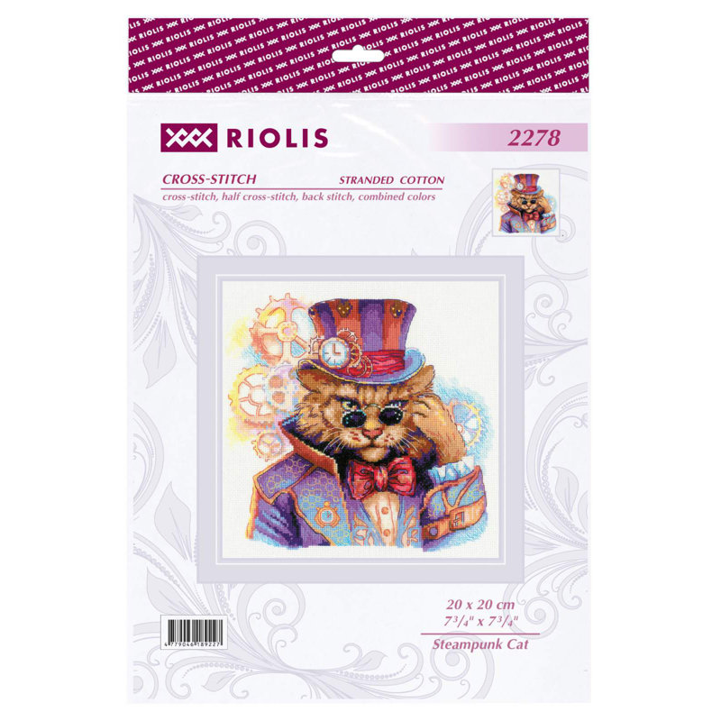Steampunk Cat R2278 Counted Cross Stitch Kit