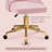 Modern Mid-Back Pink Swivel Desk Chair, Height Adjustable Home Office Chair for Bedroom, Living Room & Vanity Makeup-2092571543
