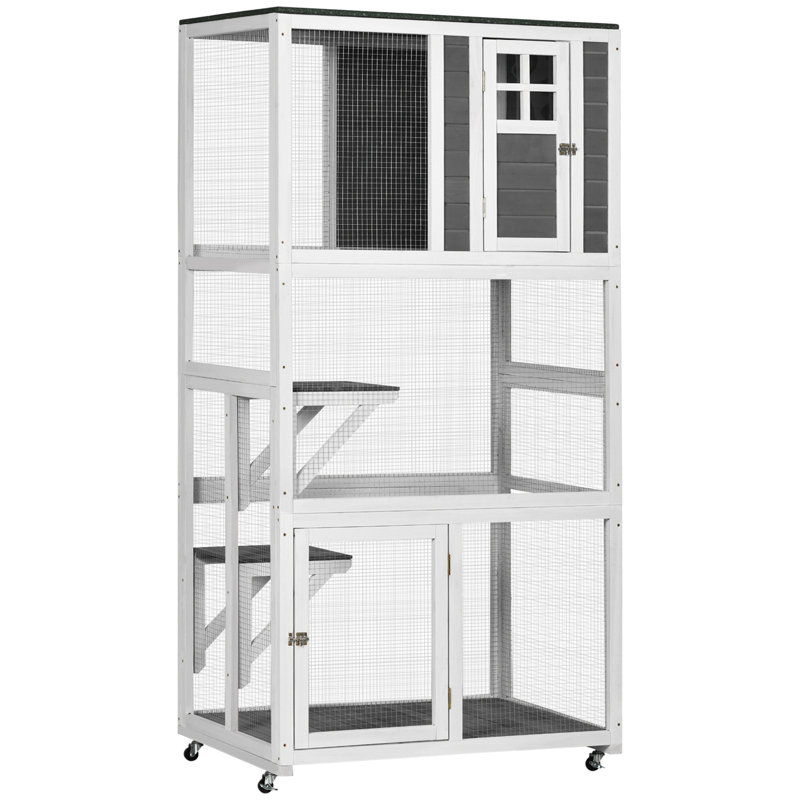 Maison d'extérieur pour chat 74 po, Gris