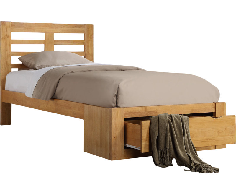 Lara Storage Bed, Oak, Single (3')