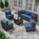 6-Person All-Weather Wicker Modular Patio Conversation Set with Cushions