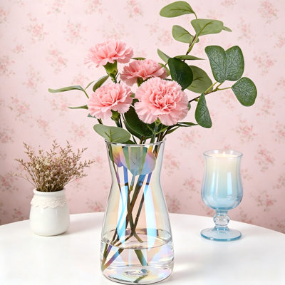 Vase coloré en verre, style moderne bohémien, parfait pour la décoration de bureau à domicile, convient également comme cadeaux de mariage ou de pendaison de crémaillère