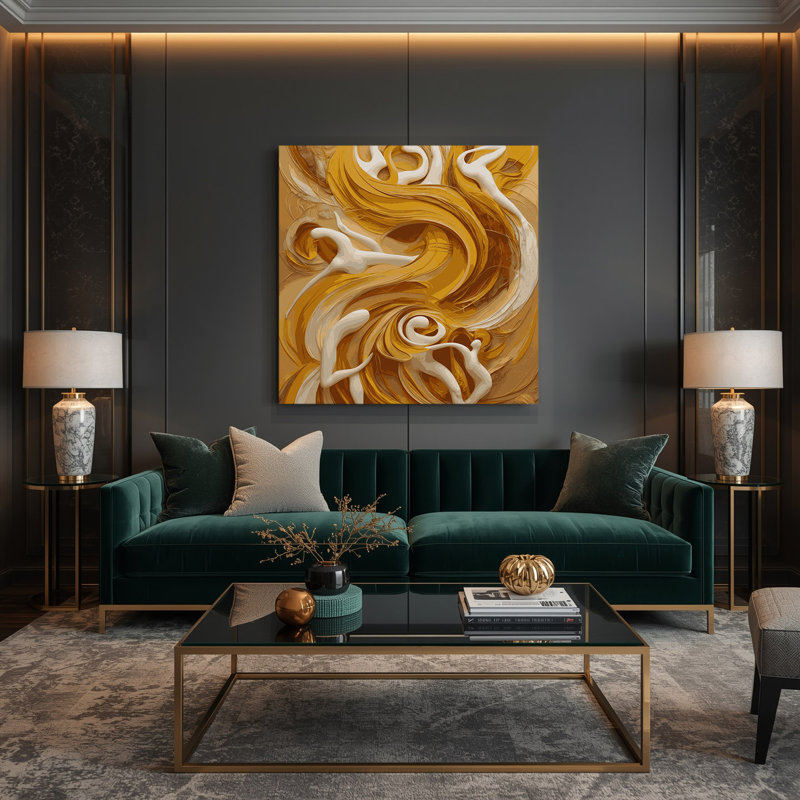 Art mural abstrait sur toile brune, H 16 po x l 16 po