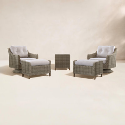 5 Piece Rattan Seating Group with Cushions by Forever Patio