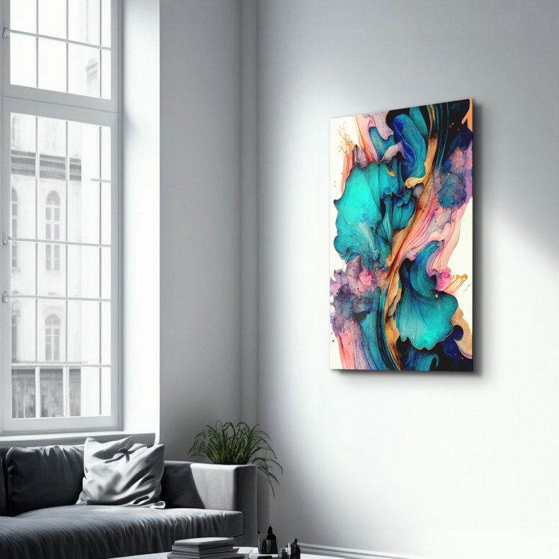 Élégante peinture murale en verre trempé de 13,8 po x 21,7 po | 100% verre trempé, épaisseur: 0,16 pouce | Imprimé UV pour des couleurs éclatantes | Parfait pour la décoration intérieure, le salon et les espaces de bureau