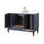 Meuble-lavabo moderne autoportant Tennant Brand 48 pouces, bleu marine Bertone, lavabo simple, comptoir en quartz blanc, entièrement assemblé