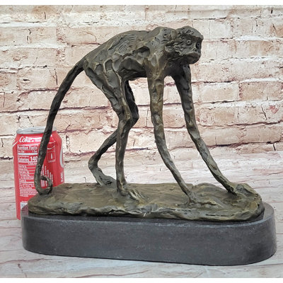 Abstract Modern Art Artwork Ape Monkey Animal Bronze Sculpture Marble Decor Sale