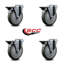 5 Inch Poly Wheel Swivel Bolt Hole Caster Set with Posi Lock Brakes SCC-88884335
