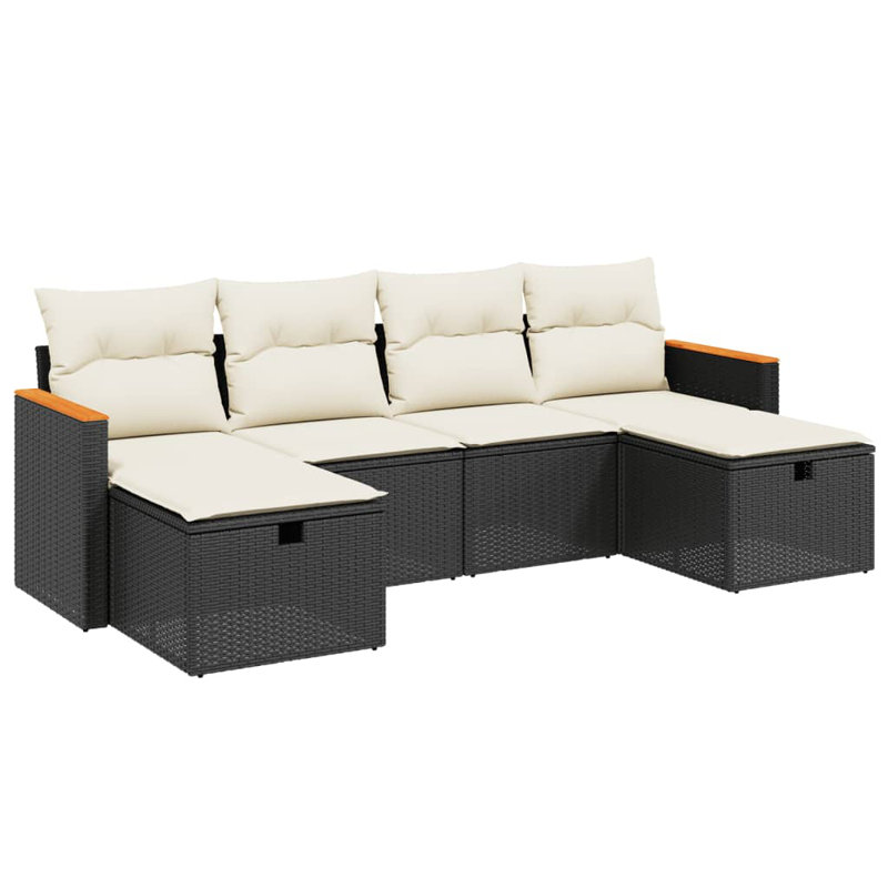 Vidaxl Patio Sofa Set Black, Cream White