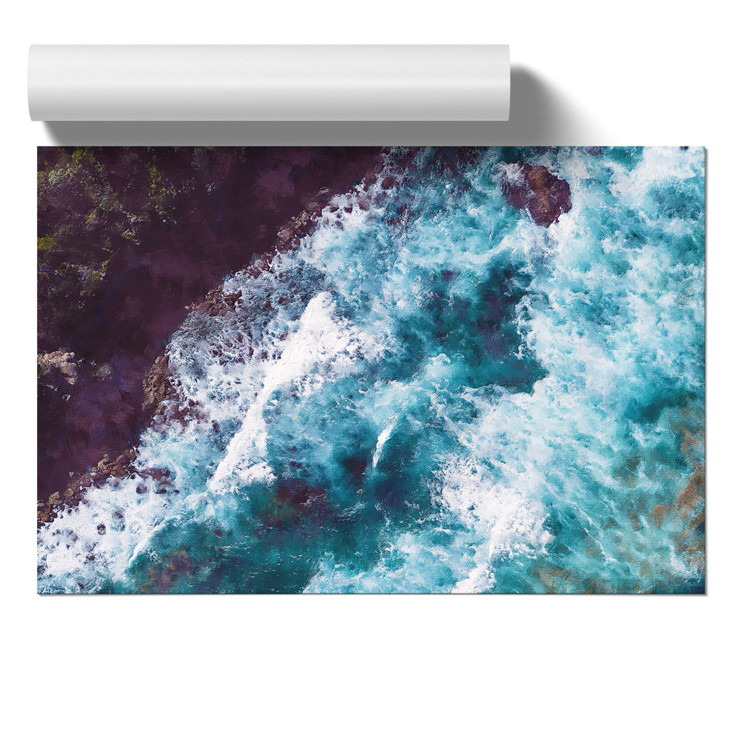 Ocean Waves in Wollongong Australia Painting - Frameless Print