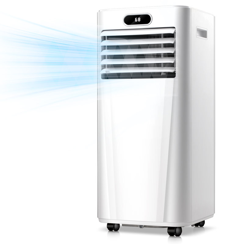 Climatiseur portatif 10 000 BTU - Refroidit 450 pieds carrés, 3-en-1 (refroidissement / déshumidification / ventilateur), télécommande + ensemble d'installation, blanc