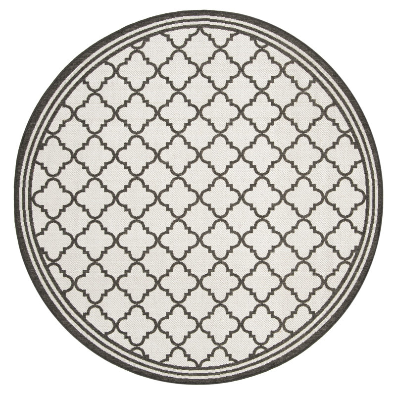 Adler Performance Geometric Indoor/Outdoor Area Rug, Round 4'