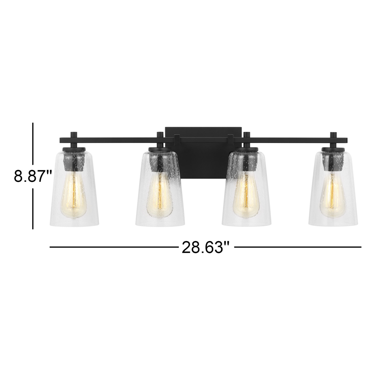 Noland 4-Light Vanity Light, Midnight Black