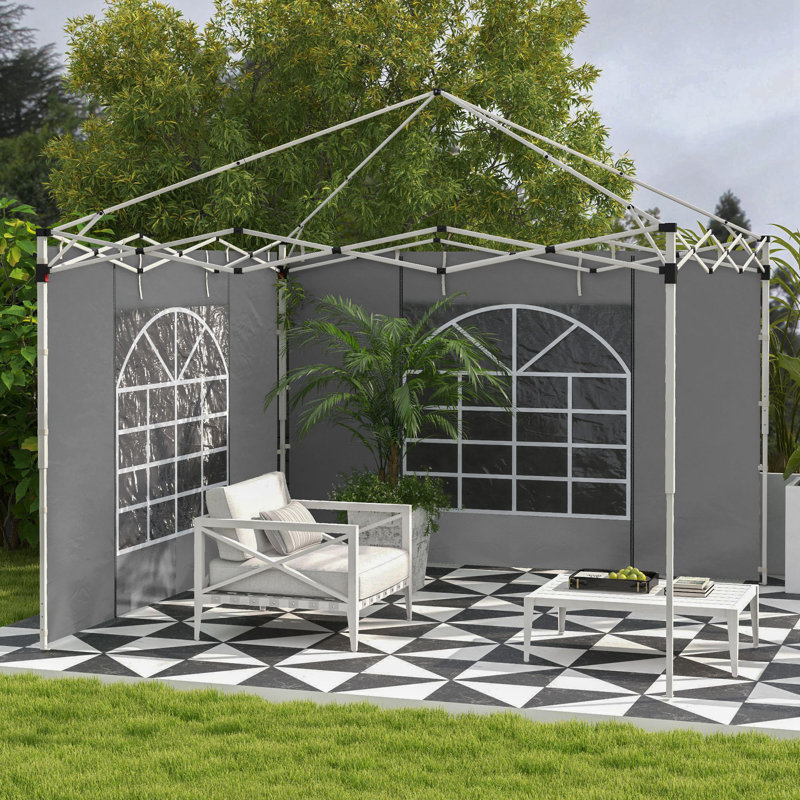 Burgohy Dakota Fields Polyester Side Wall for Gazebo, Light Grey