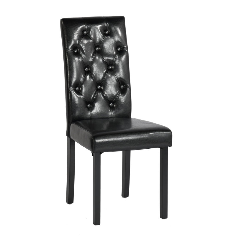 Tona 47cm H Tufted Upholstered Parsons Chair, Black