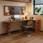 Bureau en bois de noyer en L massif-241837561-241837564