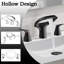 Robinet pour salle de bain à cascade large en laiton massif 8 po, 3 trous, bec réglable, 2 poignées, noir mat
