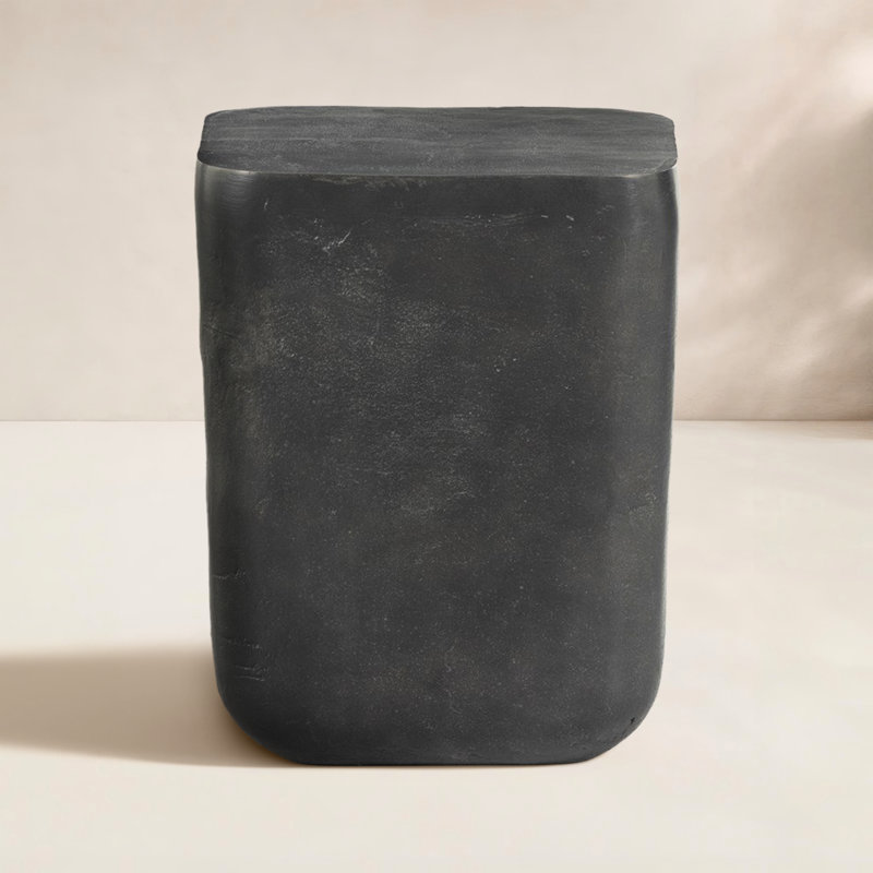 Basil Outdoor Square Side Table, Aged Gray
