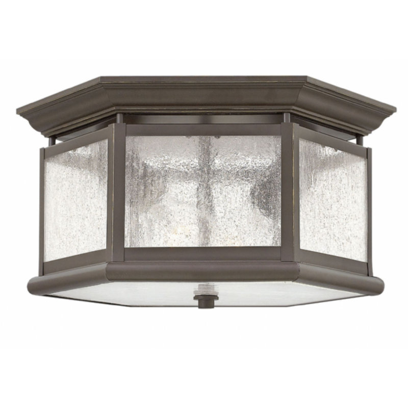 Edgewater Oil Rubbed Bronze 2-Light Outdoor Flush Mount