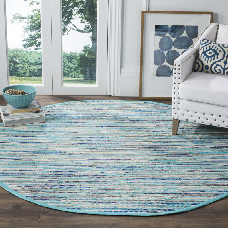 Tapis en coton tissé à la main Marisela, Rond 6 pi