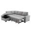 Canapé-lit modulaire en forme de L, canapé-lit d'angle avec repose-pieds avec rangement et accoudoirs cachés et charge USB pour le salon, gris