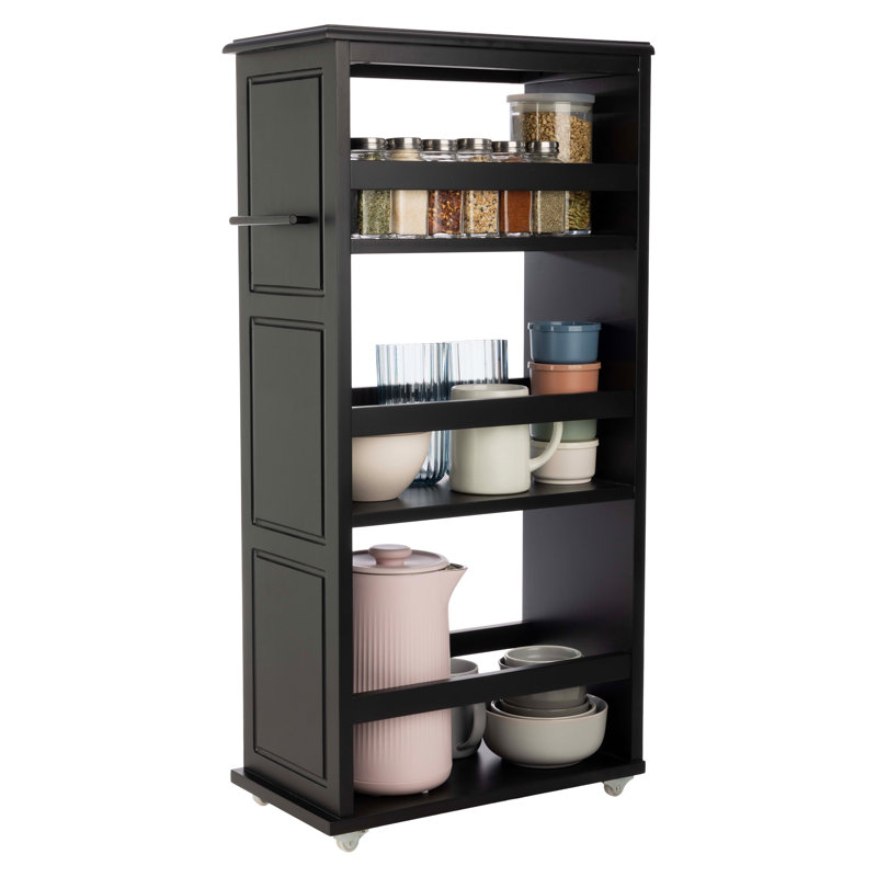 Chariot de rangement roulant à 3 niveaux Lavish Home, noir, Noir
