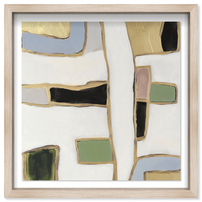 A Night With Klimt II Shadowbox Abstract Print by Oliver Gal, Black Frame, 12 x 12