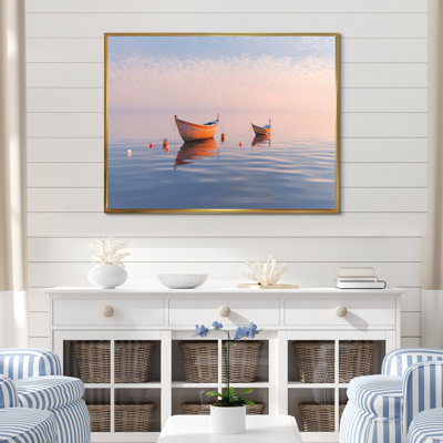«Dinghy Boat Serenity Pastel Sunset I», reproduction d'art sur toile