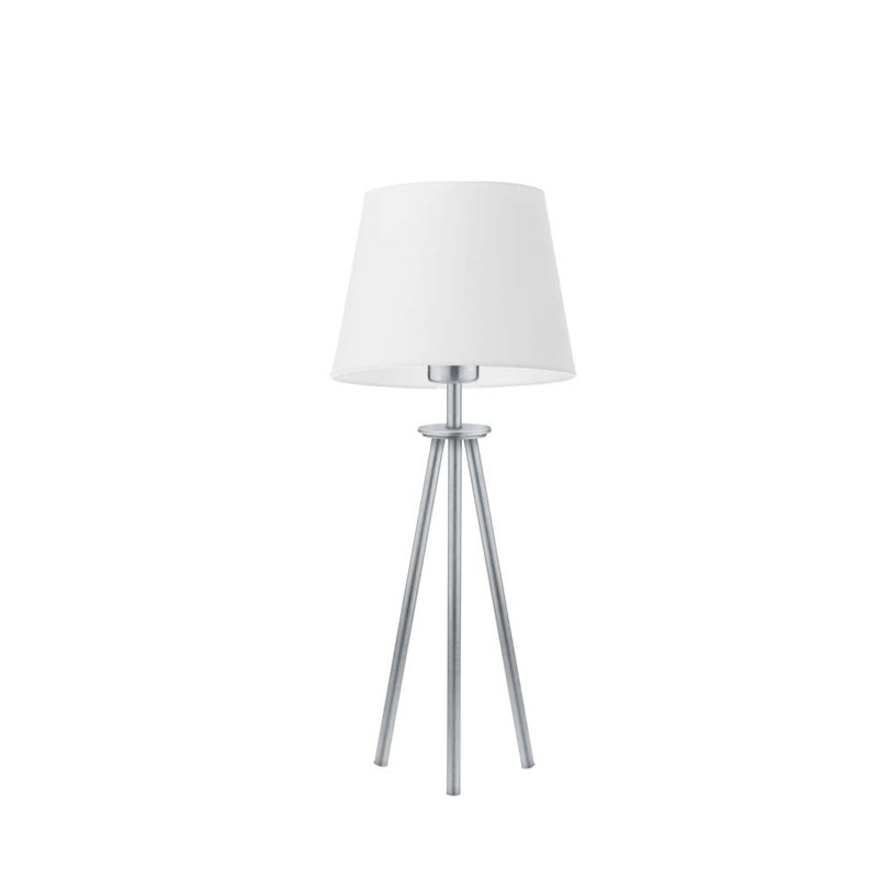 Addilyna Metal Tripod Lamp, White, Silver