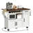 47'' Rolling Kitchen Cart with Microwave Shelf and Power Outlet, Drop Leaf Countertop Storage Island, Table with Drawer & Wine Rack-1936535607