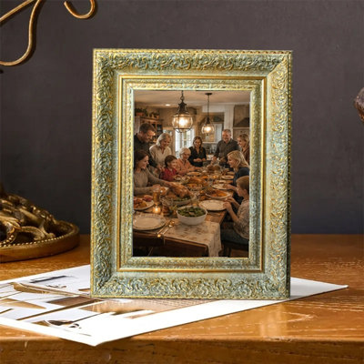 Cadre photo antique doré 1PC pour photos et tablettes 5 "x 7"