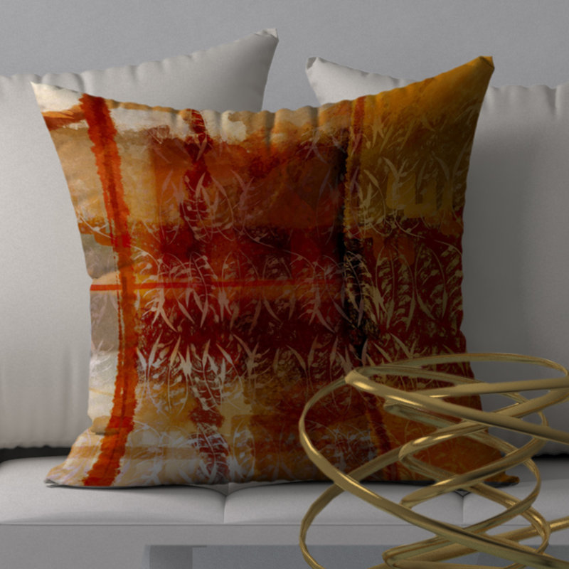 Abstract Throw Pillow, 18" H x 18" W