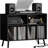Mid-Century Modern Vinyl Record Storage Cabinet 6-Cube Media Console with Built-in Power Strip