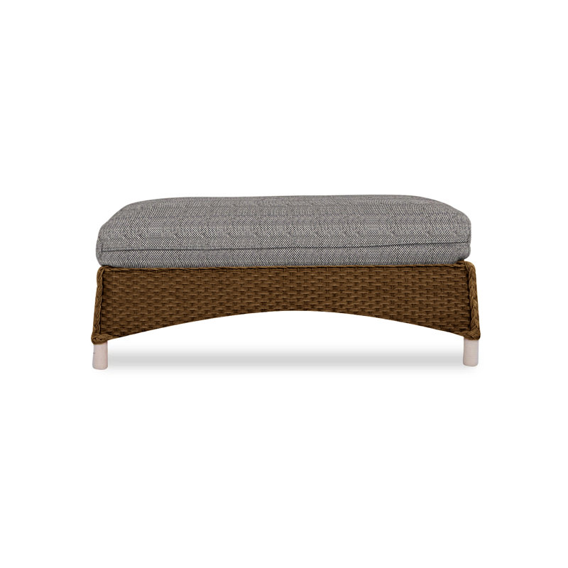Mandalay Outdoor Ottoman, Rumba Stonewashed, White