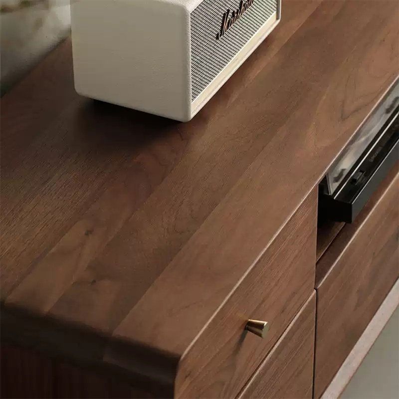 Black walnut solid wood TV cabinet